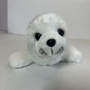 Wild Republic White Baby Harp Seal Plush 12" Long Preowned